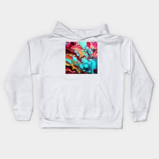 Electric Neon Waves Abstract Kids Hoodie